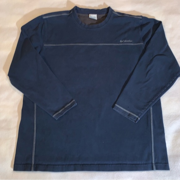 *READ DESCRIPTION Columbia Mens Blue Long Sleeve Crew Neck Pullover Sz Med - Picture 1 of 7